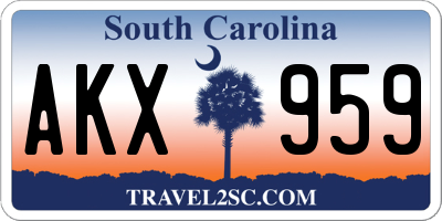 SC license plate AKX959