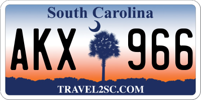 SC license plate AKX966