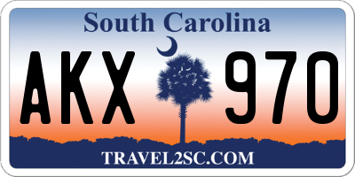 SC license plate AKX970