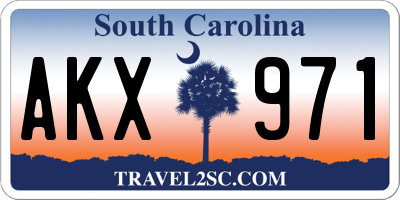 SC license plate AKX971