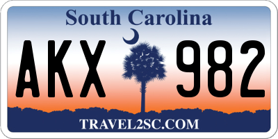 SC license plate AKX982
