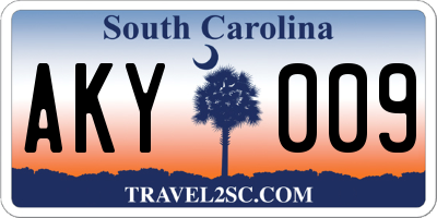 SC license plate AKY009