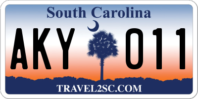 SC license plate AKY011