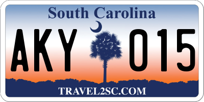 SC license plate AKY015