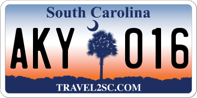 SC license plate AKY016
