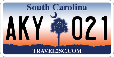 SC license plate AKY021