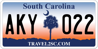 SC license plate AKY022