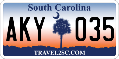 SC license plate AKY035