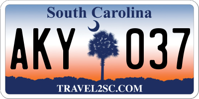 SC license plate AKY037