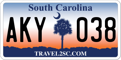 SC license plate AKY038