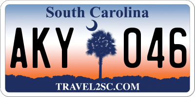 SC license plate AKY046
