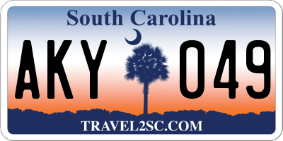 SC license plate AKY049