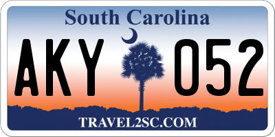 SC license plate AKY052