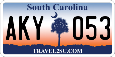 SC license plate AKY053