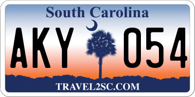 SC license plate AKY054
