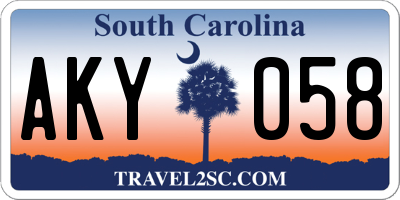 SC license plate AKY058