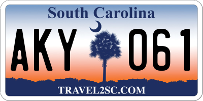 SC license plate AKY061