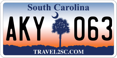 SC license plate AKY063