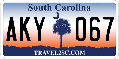 SC license plate AKY067