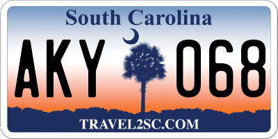 SC license plate AKY068