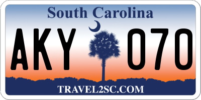 SC license plate AKY070