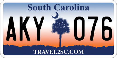 SC license plate AKY076