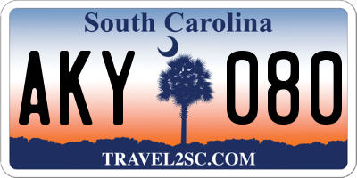 SC license plate AKY080