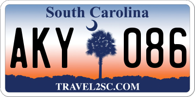 SC license plate AKY086