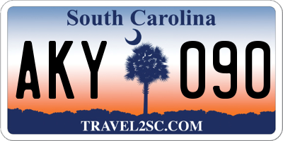 SC license plate AKY090