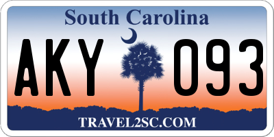 SC license plate AKY093