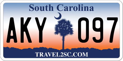 SC license plate AKY097