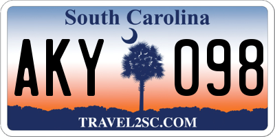 SC license plate AKY098