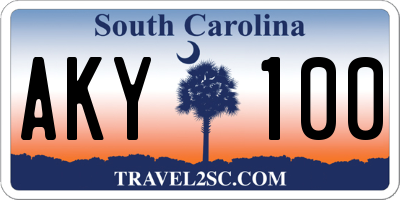 SC license plate AKY100
