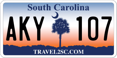 SC license plate AKY107