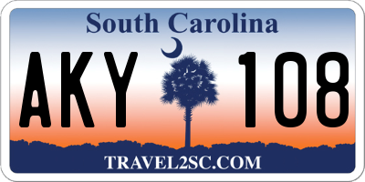 SC license plate AKY108