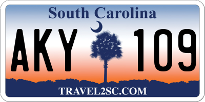 SC license plate AKY109