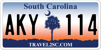 SC license plate AKY114