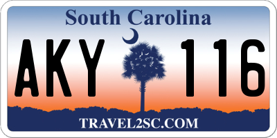 SC license plate AKY116