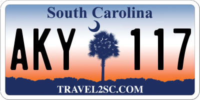 SC license plate AKY117