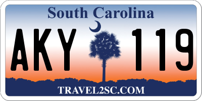SC license plate AKY119