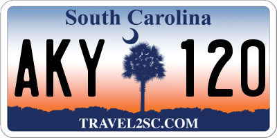 SC license plate AKY120