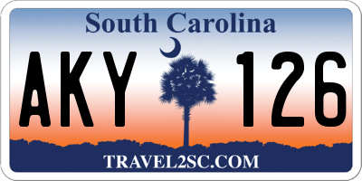 SC license plate AKY126