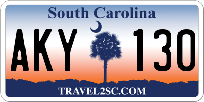 SC license plate AKY130