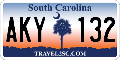 SC license plate AKY132