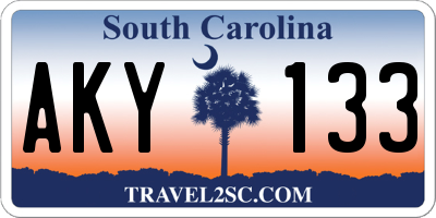 SC license plate AKY133