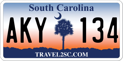 SC license plate AKY134