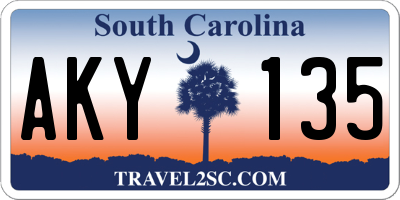 SC license plate AKY135