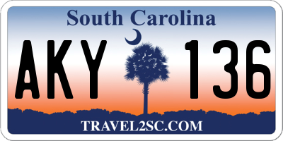 SC license plate AKY136