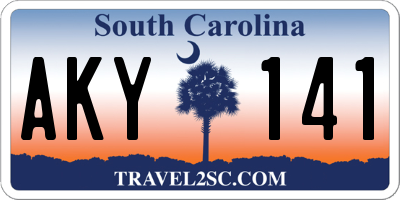 SC license plate AKY141