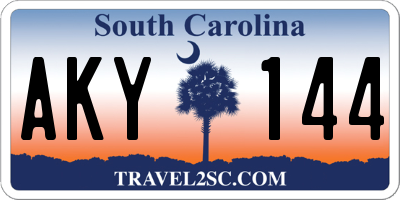 SC license plate AKY144
